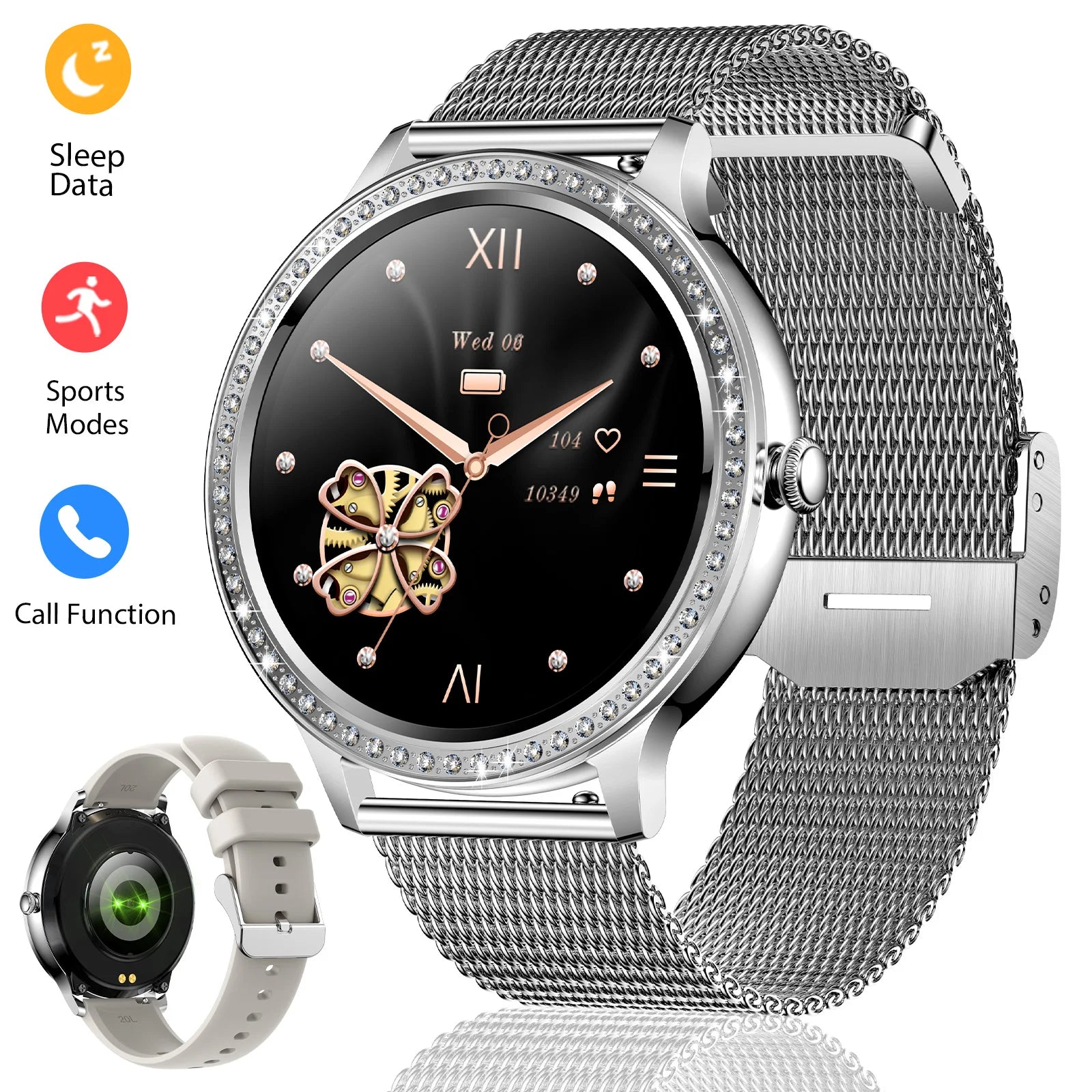 EIGIIS Smart Watch for Women 1.32” Full Touchscreen