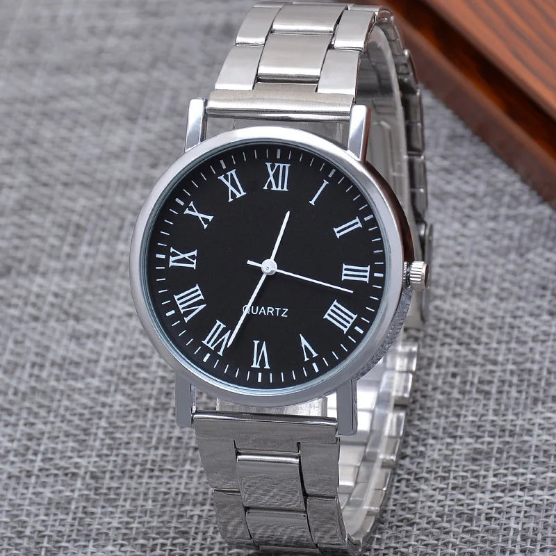 Men's Watch Fashion Casual Quartz Watches Steel Band Wrist Watches Silver Elegant Man Atmosphere Mens Watch Reloj Hombre