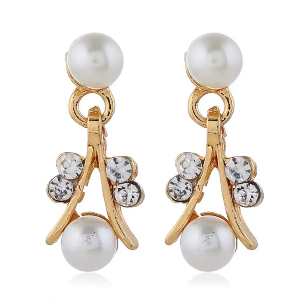 Necklace Earrings Gift Elegant Rhinestone Faux Pearl Bracelet Bridal Jewelry Gift