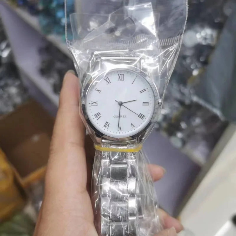 Men's Watch Fashion Casual Quartz Watches Steel Band Wrist Watches Silver Elegant Man Atmosphere Mens Watch Reloj Hombre