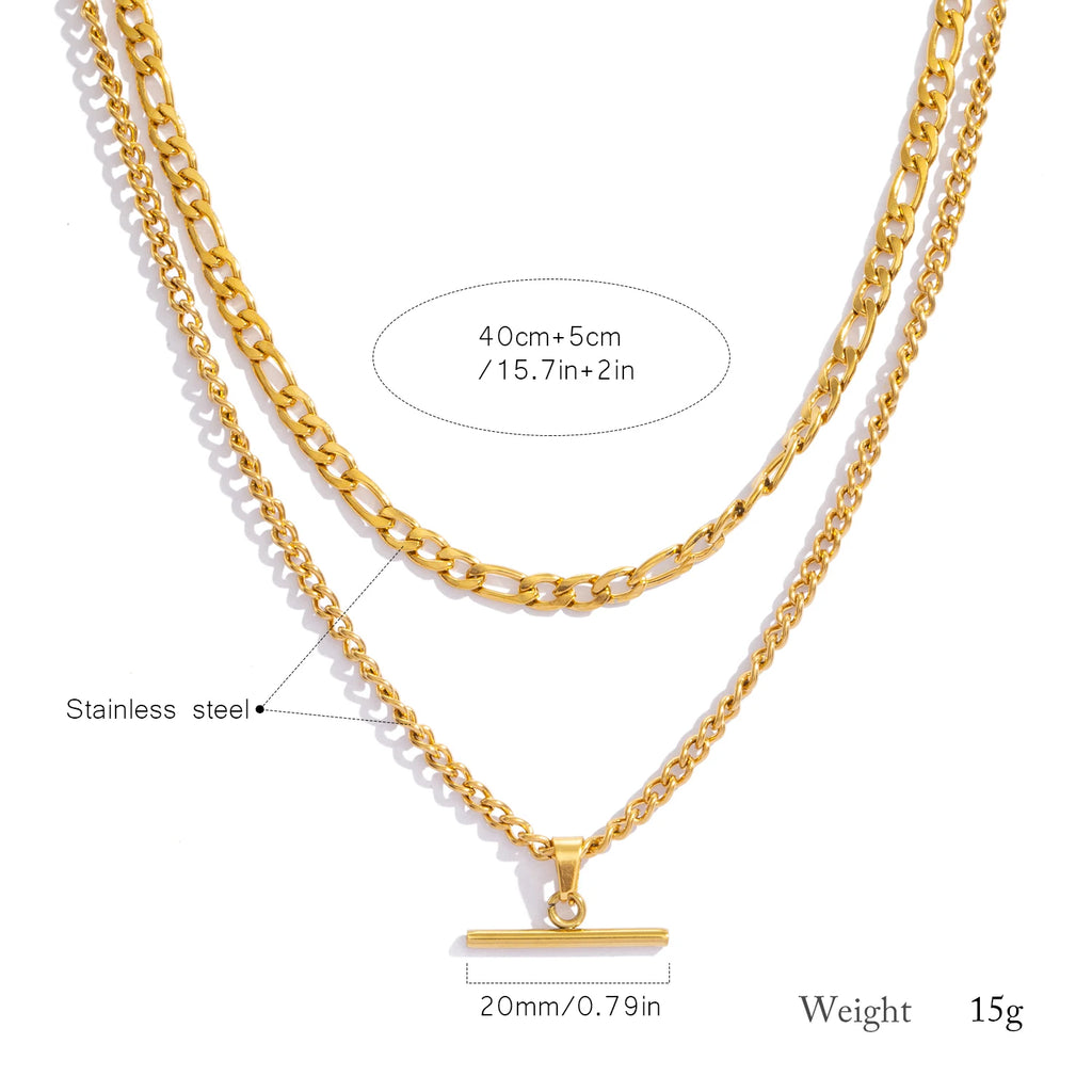 Layered Necklace for Women Minimalist Stackable - 18K Gold