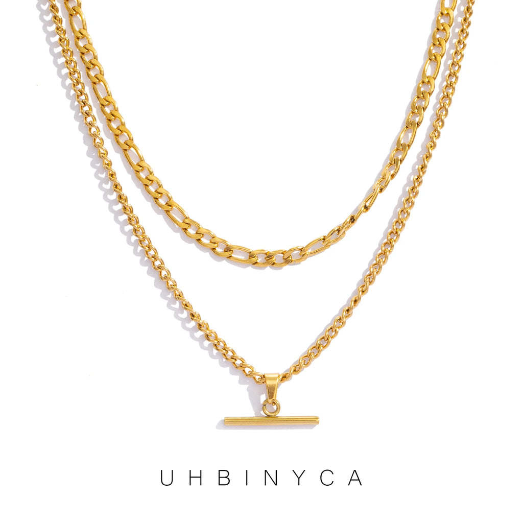 Layered Necklace for Women Minimalist Stackable - 18K Gold