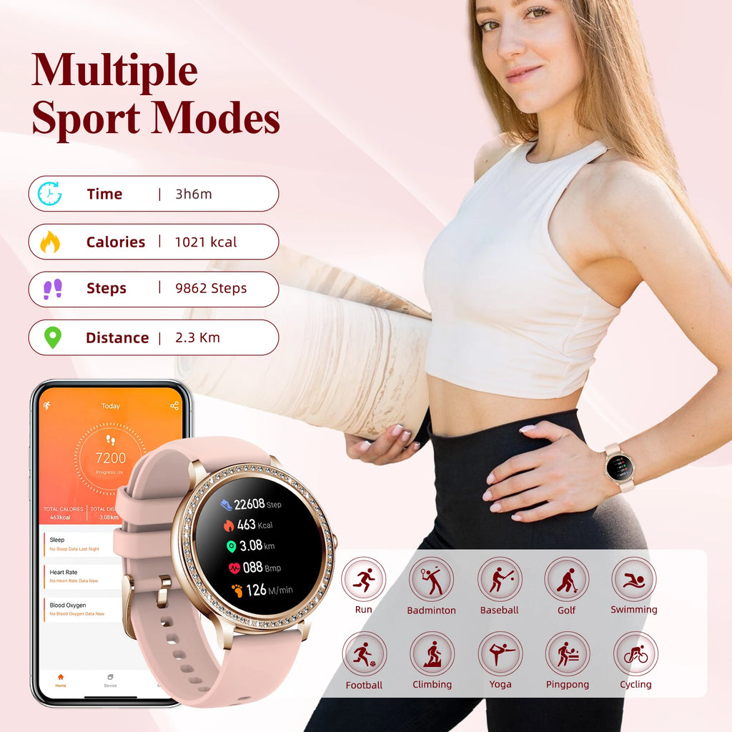 EIGIIS Smart Watch for Women 1.32” Full Touchscreen