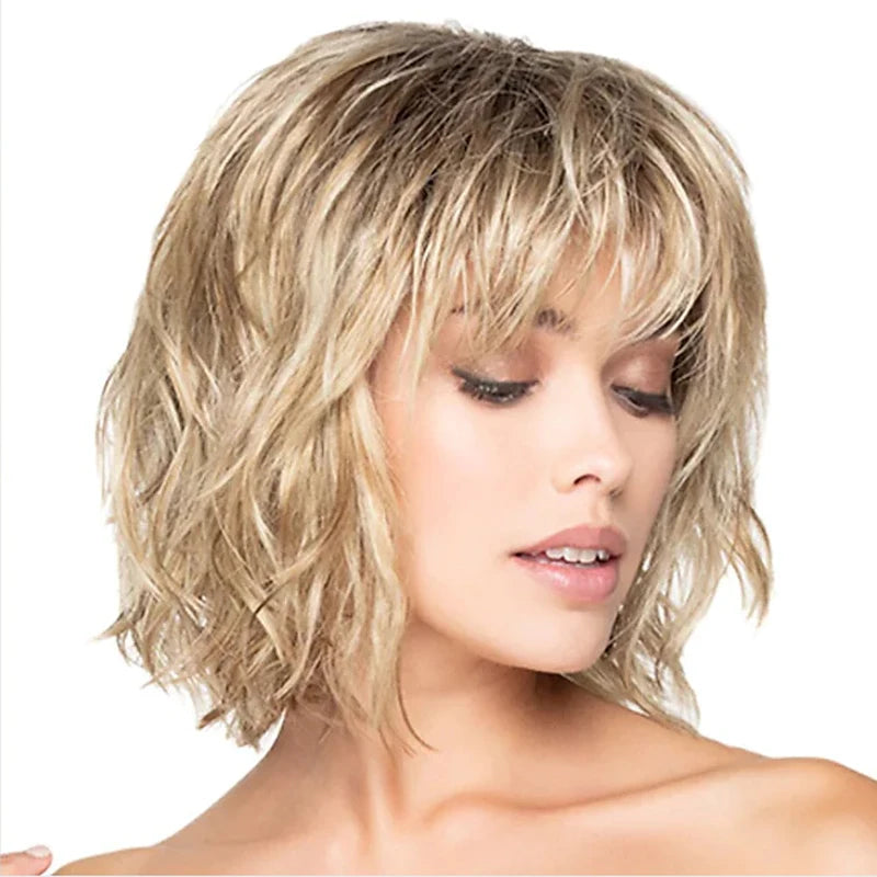 HAIRJOY Synthetic Hair Blonde Brown Wigs for Women
