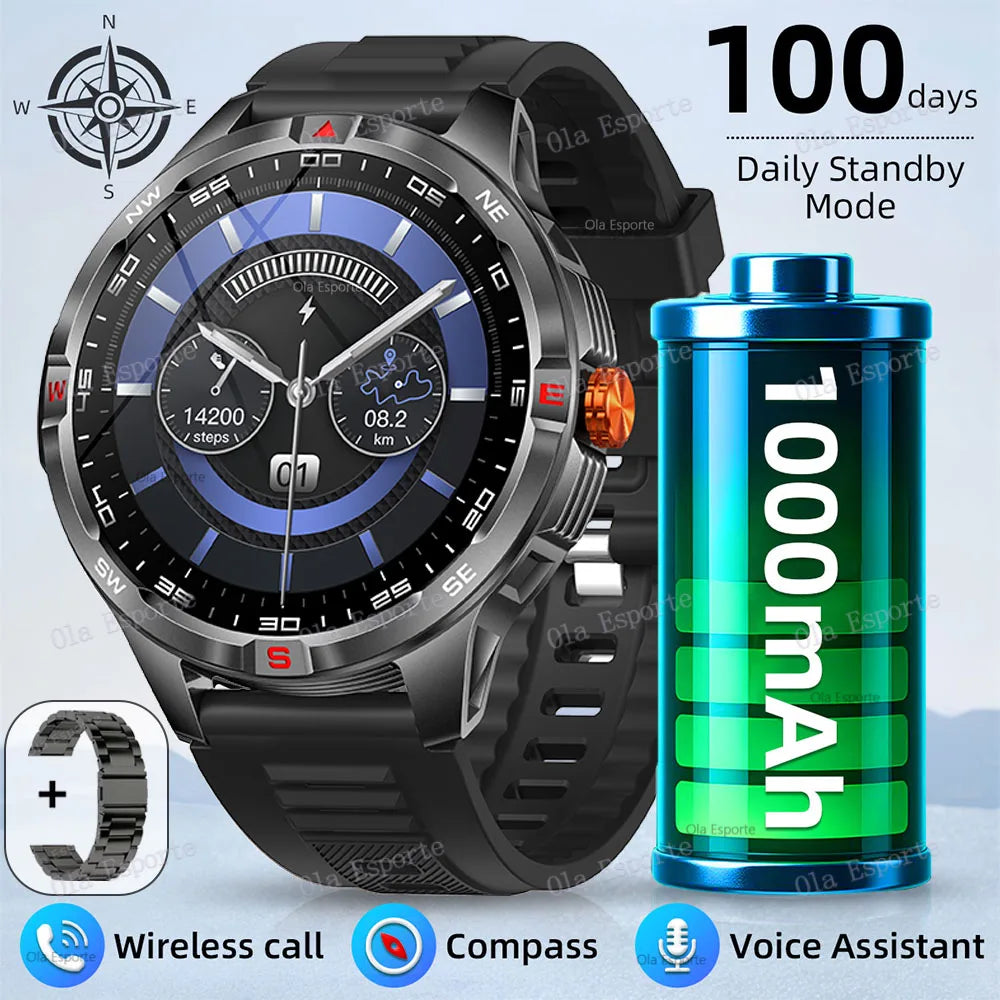 Smart Watch  Compass Waterproof Health Sleep Monitoring Large Battery Capacity