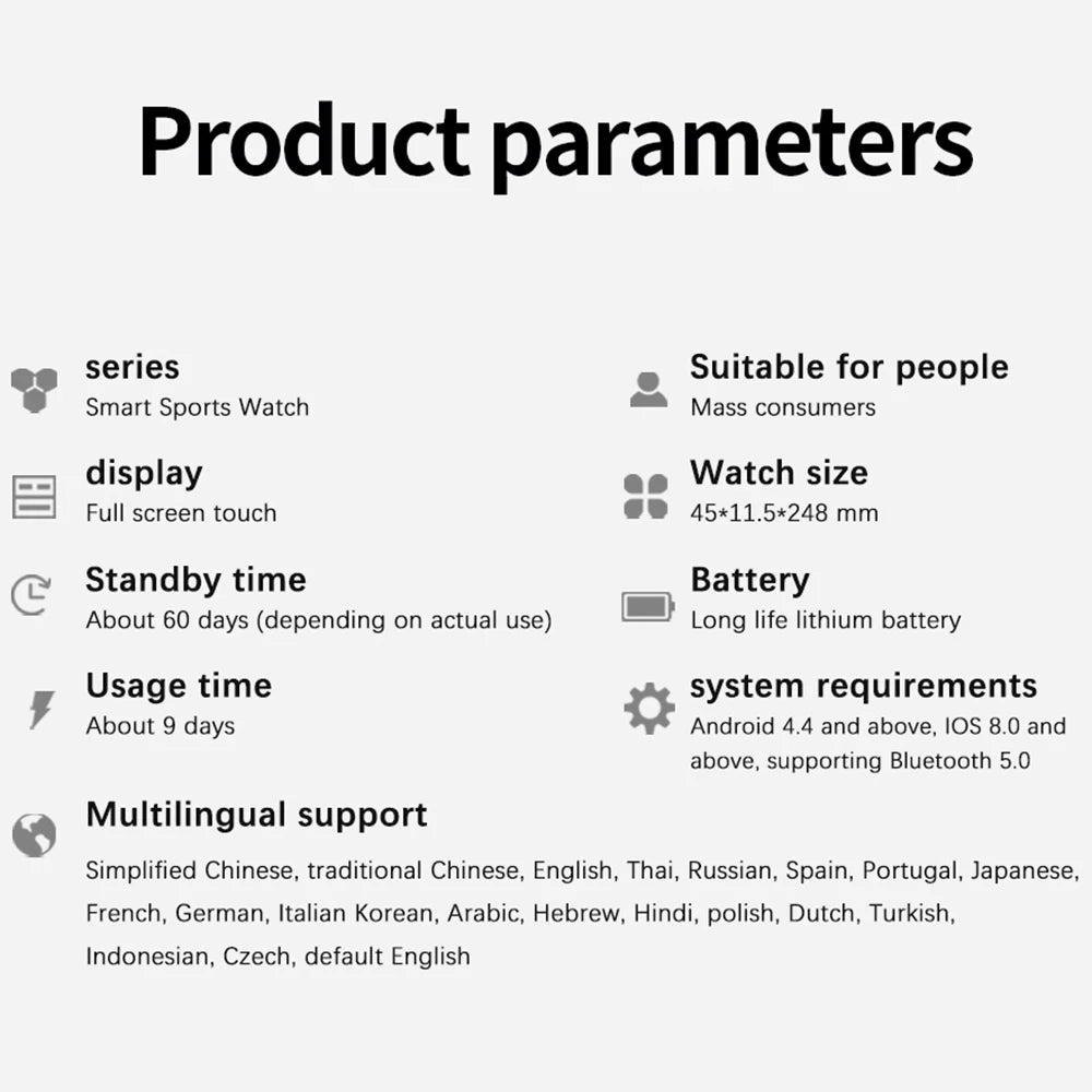 Smart Watch Unisex Smart Watches Bluetooth