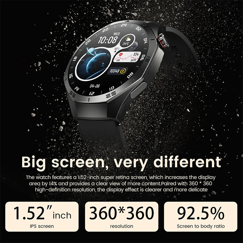 2025New For Android and ios Smart Watch Men AMOLED Screen GPS Motion