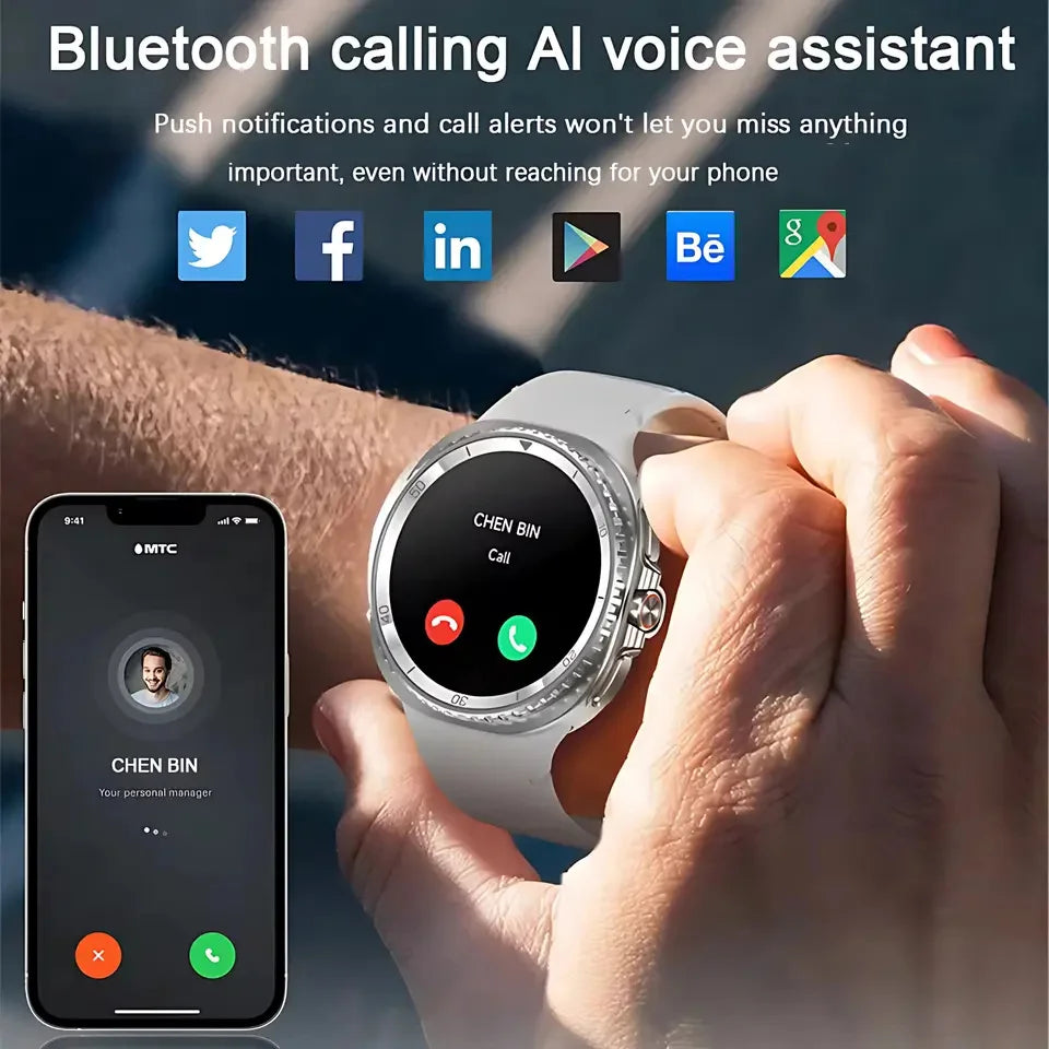 Hot SmartWatch 8 Men AMOLED Screen Bluetooth Call Watch GPS