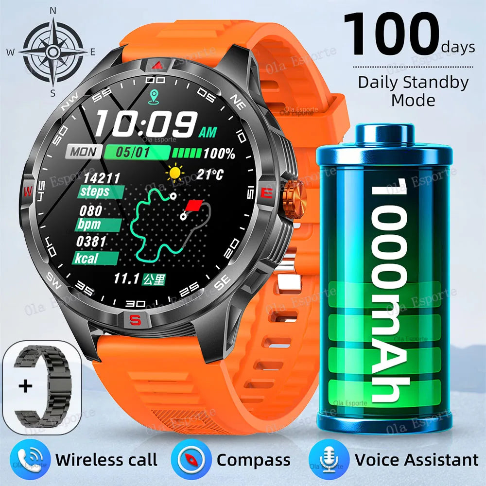 Smart Watch  Compass Waterproof Health Sleep Monitoring Large Battery Capacity