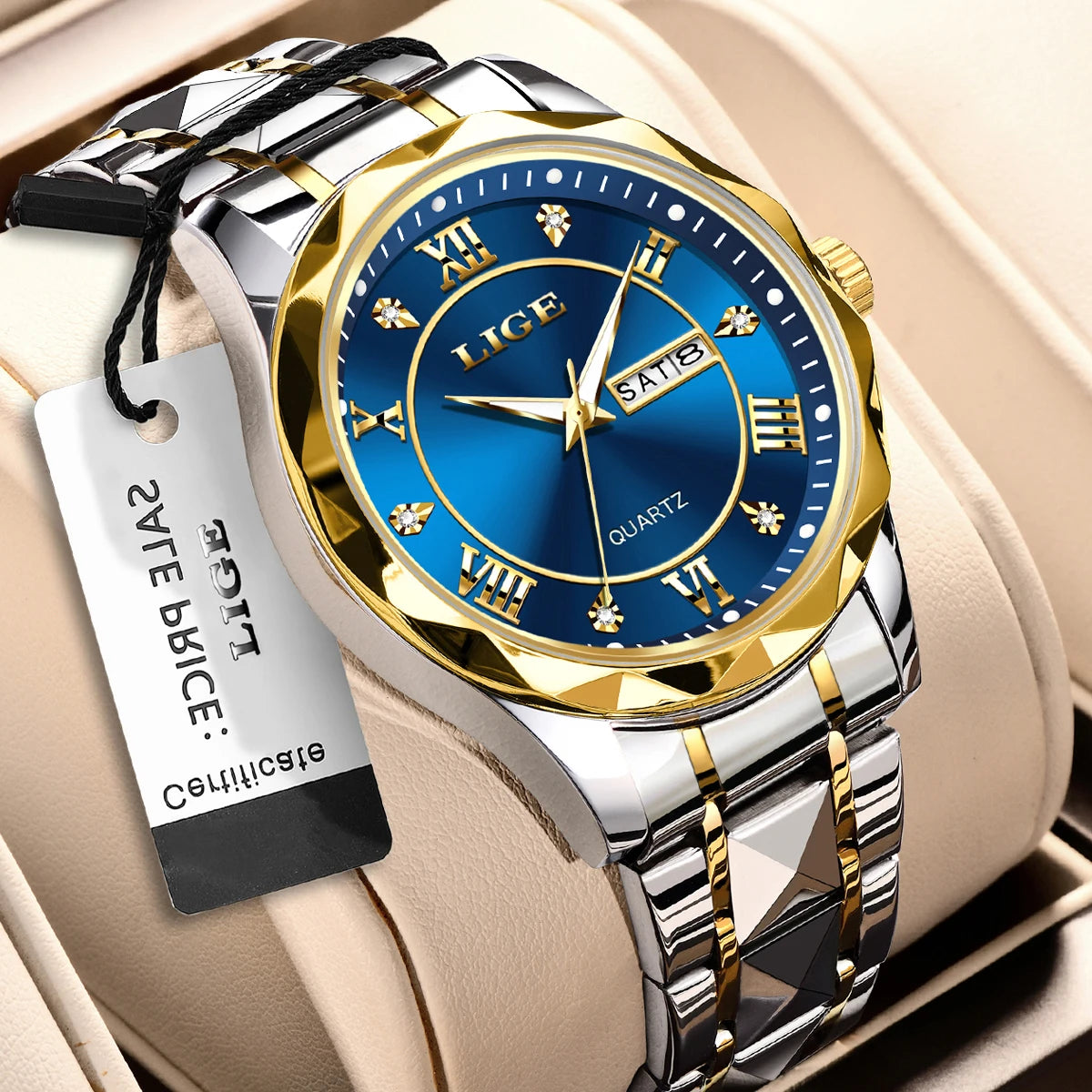 LIGE New Gold Watch Women Watches Ladies Creative Steel