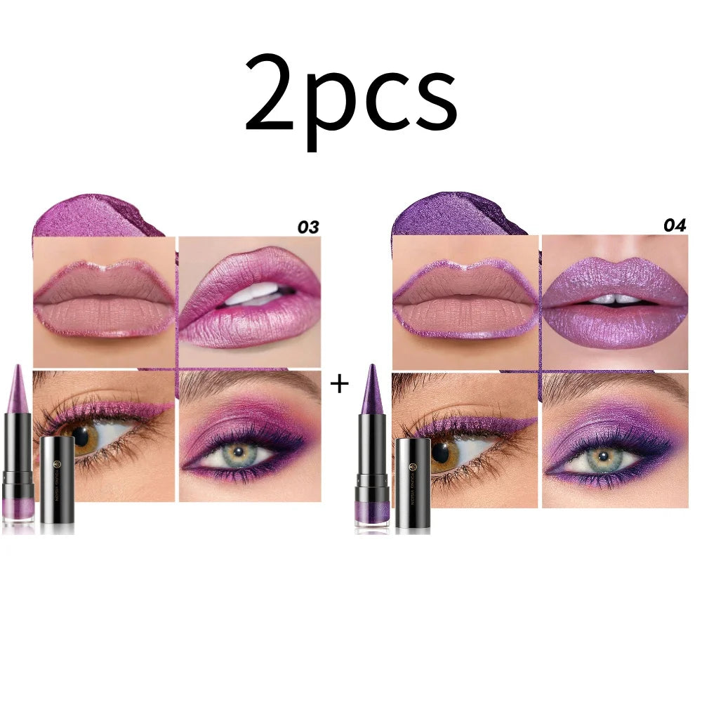 YOUNG VISION Six-Shade Matte Pearl Shimmer Dual-Effect Lipstick Waterproof, Non-Transfer Lipstick Cosmetics