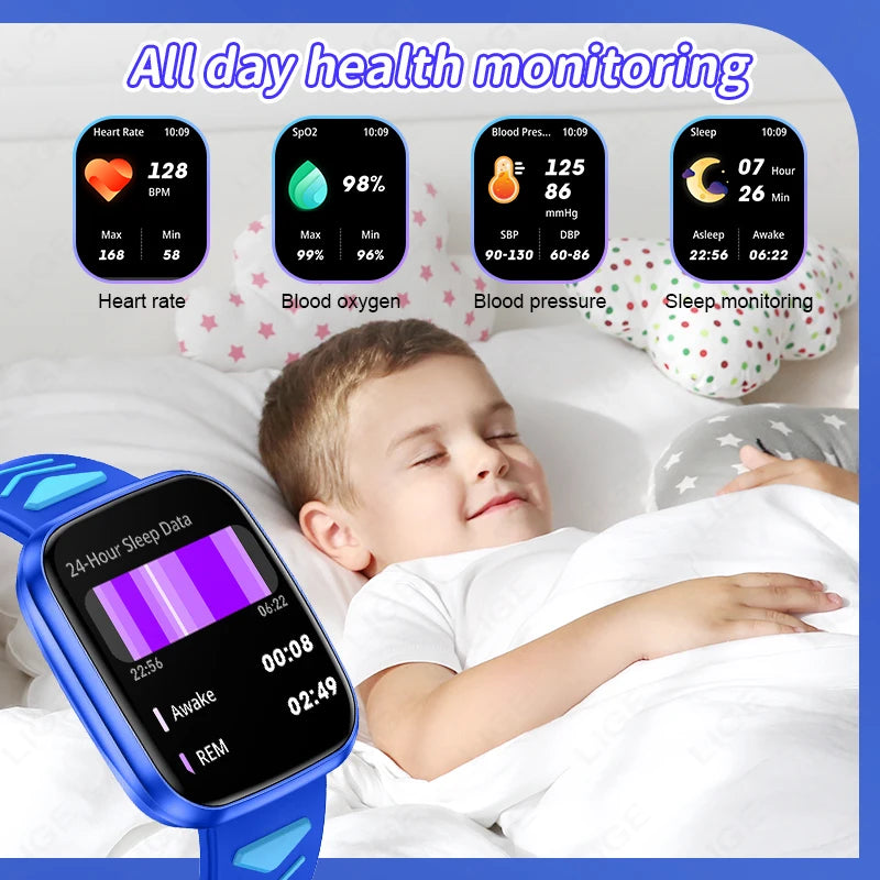 LIGE  Kids Smart Watch Child HD Touch Screen Games Smartwatch