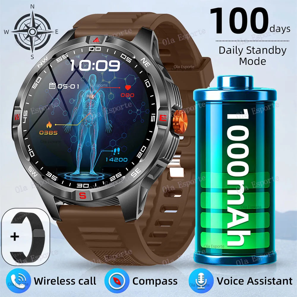 Smart Watch  Compass Waterproof Health Sleep Monitoring Large Battery Capacity