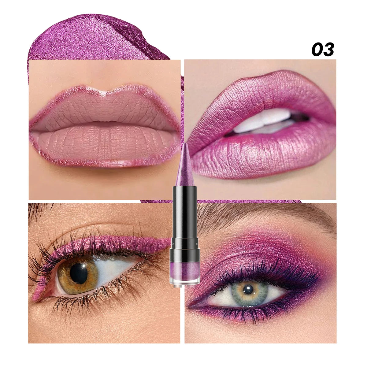 YOUNG VISION Six-Shade Matte Pearl Shimmer Dual-Effect Lipstick Waterproof, Non-Transfer Lipstick Cosmetics