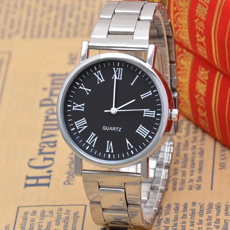 Men's Watch Fashion Casual Quartz Watches Steel Band Wrist Watches Silver Elegant Man Atmosphere Mens Watch Reloj Hombre