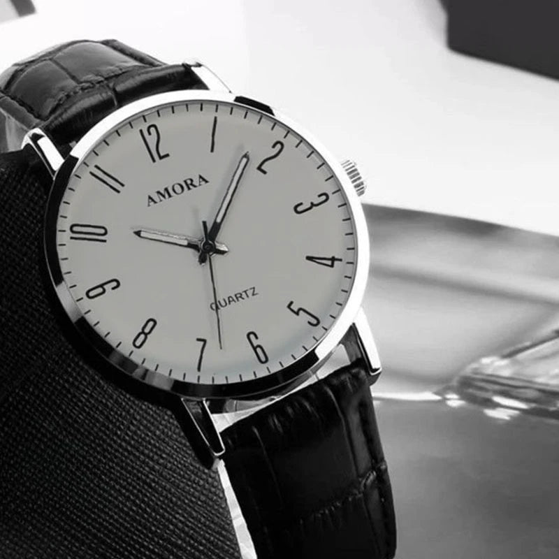 Men's Watch Fashion Casual Quartz Watches Steel Band Wrist Watches Silver Elegant Man Atmosphere Mens Watch Reloj Hombre