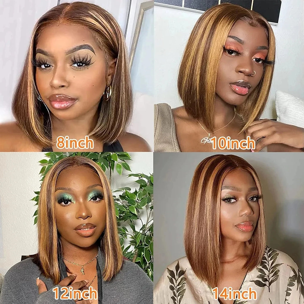 gluelss wear to go  Highlight  wig Hair Straight 13x4 Lace Front Human Hair Wig