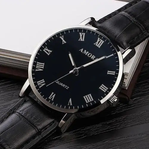 Men Watches Business Wrist Watch Luxury Leather Strap Analog