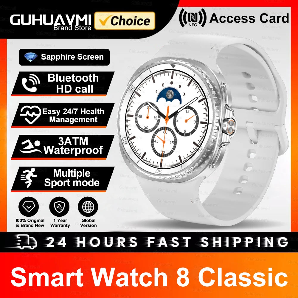 Hot SmartWatch 8 Men AMOLED Screen Bluetooth Call Watch GPS